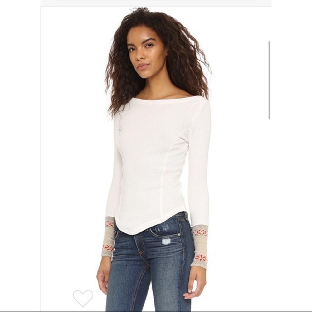 Free People Rosy Cuff thermal top size small